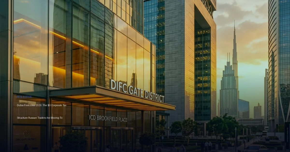 Dubai Freezone 2026: The $0 Corporate Tax Structure Russian Traders Are Moving To