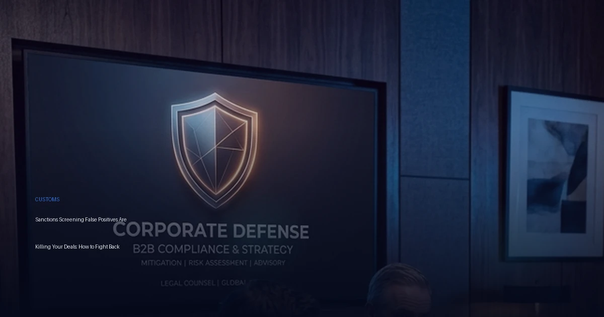 Sanctions Screening False Positives Are Killing Your Deals: How to Fight Back